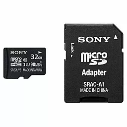 Карта пам'яті Sony microSDHC 32GB Class 10 UHS-1 U1 + SD-адаптер (SR-32UY3A/T) - фото Карта пам'яті Sony microSDHC 32GB Class 10 UHS-1 U1 + SD-адаптер (SR-32UY3A/T)