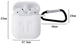 Силіконовий чохол для Apple AirPods SLIM Logo White - мініатюра 3