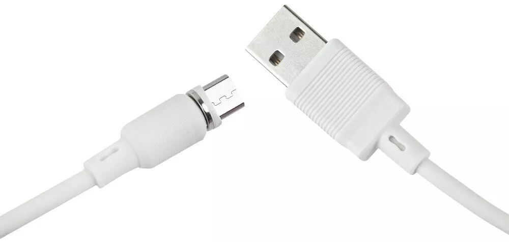 Кабель XO NB187 Magnetic USB-A - micro USB 10.5w 1м cable White - фото 1