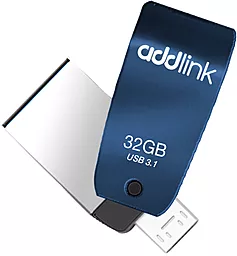 Флешка AddLink 32GB T55 USB 3.1 Micro USB (ad32GBT55B3) Blue - фото Флешка AddLink 32GB T55 USB 3.1 Micro USB (ad32GBT55B3) Blue