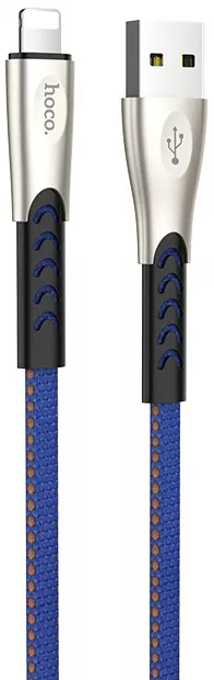 Кабель Hoco U48 Superior Speed Charging USB-A - Lightning 12w 2.4a 1.2м cable Blue - фото 1