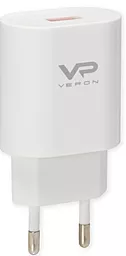 Сетевое зарядное устройство с быстрой зарядкой Veron AD-17 Home Charger 3A QC3.0 White