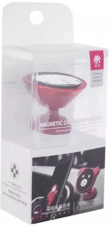 Автодержатель магнитный Car holder allumium devil smile Red - фото 3