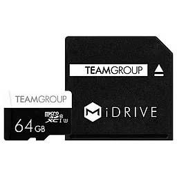 Карта памяти Team microSDXC 64GB Class 10 UHS-I U3 + SD-адаптер (TUSDX64GU339)