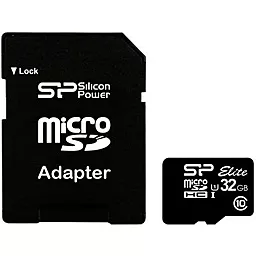 Карта памяти Silicon Power microSDHC 32GB Elite Class 10 UHS-I U1 + SD-адаптер (SP032GBSTHBU1V10SP) - фото Карта памяти Silicon Power microSDHC 32GB Elite Class 10 UHS-I U1 + SD-адаптер (SP032GBSTHBU1V10SP)