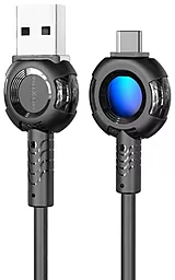 Кабель MOXOM MX-CB72 LED USB-A - Type-C 10w 1м cable Black - фото Кабель MOXOM MX-CB72 LED USB-A - Type-C 10w 1м cable Black