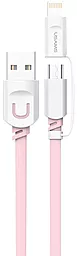 Кабель USB Usams U-Trans 2-in-1 USB to micro USB/Lightning Cable Pink (US-SJ019)