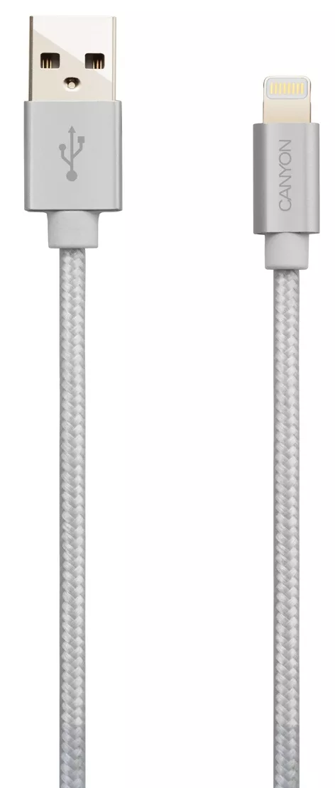 Кабель Canyon USB-A - Lightning 12w 2.4a 1м cable White (CNS-MFIC3PW) - фото 1