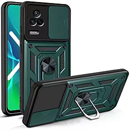 Ударопрочный чехол Camshield Serge Ring for Magnet для Xiaomi Poco F4 Зеленый 