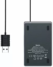 Беспроводное (индукционное) зарядное устройство Baseus Card Ultra-thin 15W with USB cable Black (WX01B-01) - миниатюра 3