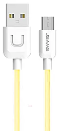 Кабель USB Usams U Turn micro USB Cable Yellow (US-SJ098)