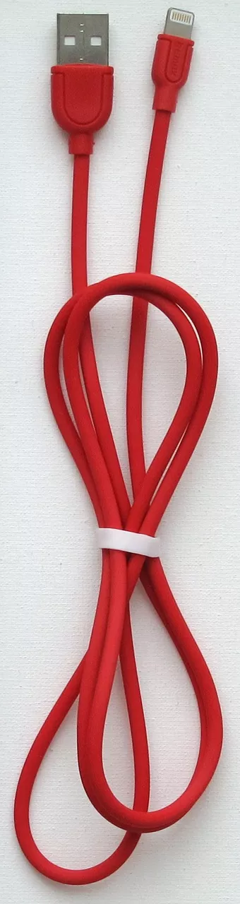 Кабель Remax Souffle USB-A - Lightning 12w 2.4a 1м cable Red (RC-031i) - фото 1