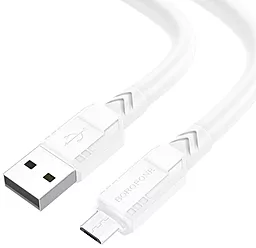 Кабель Borofone BX81 Goodway USB-A - micro USB 12w 2.4a 1м cable White - фото Кабель Borofone BX81 Goodway USB-A - micro USB 12w 2.4a 1м cable White