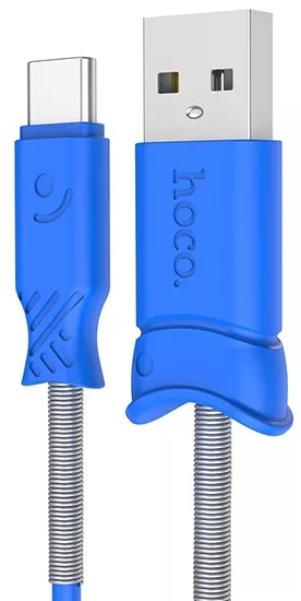 Кабель Hoco X24 Pisces Charged USB-A - Type-C 12w 2.4a 1м cable Blue - фото 1