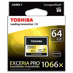 Карта памяти Toshiba Compact Flash 64GB Exceria Pro 1000X UDMA 7 (CF-064GSG(BL8) - миниатюра 2