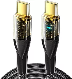 Кабель USB PD Essager Interstellar Transparent 60W 3A USB Type-C - Type-C Cable Black (EXCTT-XJ01-P)