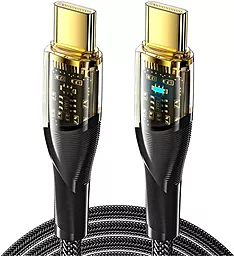 Кабель Essager Interstellar Transparent USB Type-C - Type-C 60w 3a 1м PD cable Black (EXCTT-XJ01-P) - фото Кабель Essager Interstellar Transparent USB Type-C - Type-C 60w 3a 1м PD cable Black (EXCTT-XJ01-P)