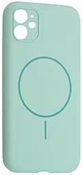 Чохол Silicone Case Full Camera Fine Ring MagSafe для Apple iPhone 11  Light Cyan