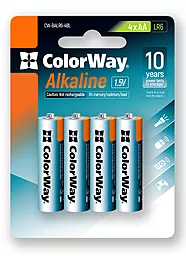 Батарейки ColorWay Alkaline Power AA/LR06 4шт CW-BALR06-4BL