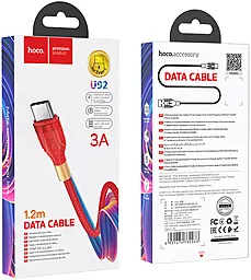 Кабель Hoco U92 Gold Collar USB-A - Type-C 15w 3a 1.2м cable Red - миниатюра 4