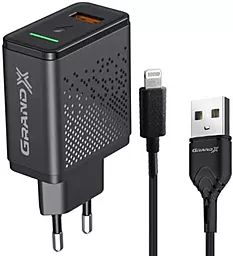Сетевое зарядное устройство Grand-X 18w QC3.0 fast charger + Lightning cable black (CH-650L) - фото Сетевое зарядное устройство Grand-X 18w QC3.0 fast charger + Lightning cable black (CH-650L)