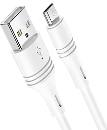 Кабель Borofone BX43 USB-A - micro USB 12w 2.4a 1м cable White - фото Кабель Borofone BX43 USB-A - micro USB 12w 2.4a 1м cable White