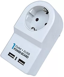 Перехідник мережевий з розеткою "ЕМТ" 2 USB + з підставкою