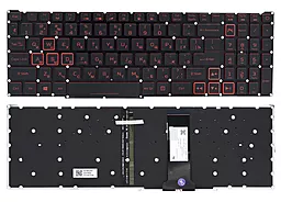 Клавиатура для ноутбука Acer Nitro 5 AN515-54 AN517-51 Nitro 7 AN715-51 PWR без рамки подсветка Прямой Enter PK132K11A00 черная