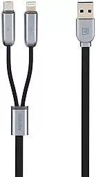 Кабель USB Remax Twins 2-in-1 USB Lightning/micro USB Cable Black (RC-025t)