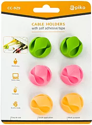 Набор кабельних фіксаторів Piko CC-929 Green/Pink/Yellow - мініатюра 3