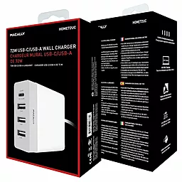 Сетевое зарядное устройство с быстрой зарядкой Macally Home Chargers 3 USB White (HOME72UC-EU) - миниатюра 7
