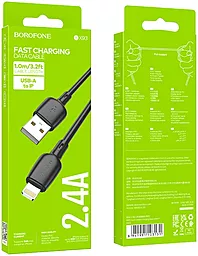 Кабель Borofone BX93 USB-A - Lightning 12w 2.4a 1м cable Black - мініатюра 5 Кабель Borofone BX93 USB-A - Lightning 12w 2.4a 1м cable Black - мініатюра 5