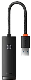 Сетевая карта Baseus Lite Series Ethernet USB3.0 - RJ45 1000Mbps 0.22м чёрный (WKQX000101)