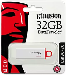 Флешка Kingston DataTraveler Gen.4 32GB USB 3.0 (DTIG4/32GB) White - миниатюра 3