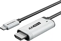 Видеокабель USB Type-C - HDMI v2.0 4k 60hz 2m silver (CC17L) Cabletime - фото Видеокабель USB Type-C - HDMI v2.0 4k 60hz 2m silver (CC17L) Cabletime