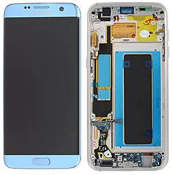 Дисплей Samsung Galaxy S7 Edge G935 з тачскріном і рамкою, (OLED), Blue