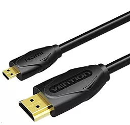 Видеокабель Micro HDMI - HDMI v2.0 4k 60hz 1m black (VAA-D03-B100) Vention - фото Видеокабель Micro HDMI - HDMI v2.0 4k 60hz 1m black (VAA-D03-B100) Vention