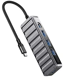 Мультипортовый USB Type-C хаб XO HUB015 5-in-1 grey