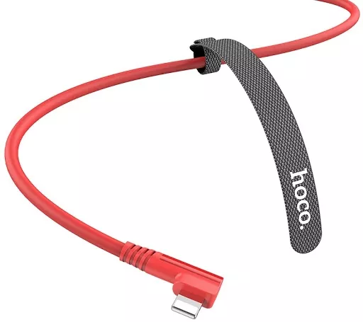 Кабель Hoco U83 Puissant Silicone USB-A - Lightning 12w 2.4a 1.2м cable Red - фото 2