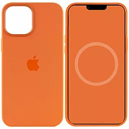 Чехол Apple Silicone case Magsafe and Animation для iPhone 12 Pro Max (6.7") Оранжевый / Kumquat