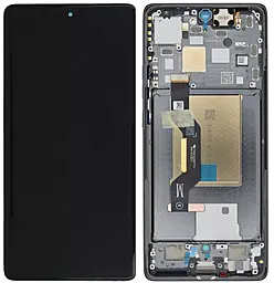 Дисплей Motorola Edge 50 (XT2407) з тачскріном і рамкою, оригінал, Koala Gray