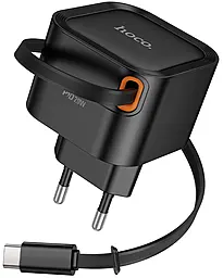 Сетевое зарядное устройство Hoco C153A 20w PD fast charger + USB-C fast charger black - фото Сетевое зарядное устройство Hoco C153A 20w PD fast charger + USB-C fast charger black