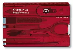 Мультитул Victorinox Swisscard (0.7100.T) Красный полупрозрачный