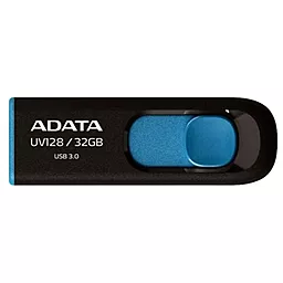Флешка ADATA UV128 USB 3.0 32Gb (AUV128-32G-RBE) Black/blue - фото Флешка ADATA UV128 USB 3.0 32Gb (AUV128-32G-RBE) Black/blue