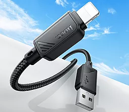 Кабель Hoco X113 USB-A - Lightning 12w 2.4a 1м cable Black - мініатюра 3 Кабель Hoco X113 USB-A - Lightning 12w 2.4a 1м cable Black - мініатюра 3