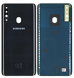 Задняя крышка корпуса Samsung Galaxy A20s 2019 A207F со стеклом камеры Original Black - фото Задняя крышка корпуса Samsung Galaxy A20s 2019 A207F со стеклом камеры Original Black