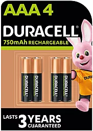 Аккумулятор Duracell AAA (HR03) 750mAh *4шт (5007331)