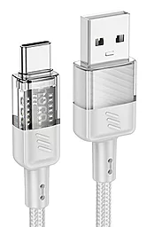 Кабель Hoco U129 Spirit transparent USB-A - Type-C 18w 3a 1.2м cable Gray