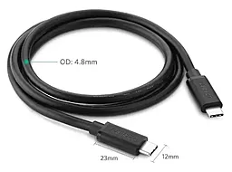 USB PD Кабель Ugreen US286 Nickel Plating 60W 3A 0.5M USB Type-C - Type-C Cable  Black - мініатюра 2