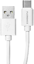 Мережевий зарядний пристрій Florence 2xUSB + USB Type-C Cable White (FL-1021-WT) - мініатюра 3